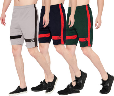 HouseOfCommon Solid Men Grey, Black, Green Sports Shorts