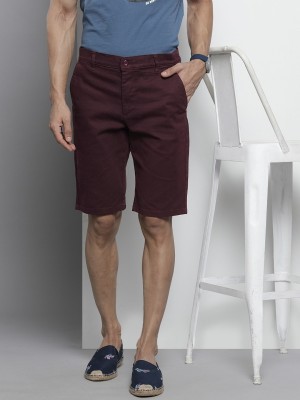 The Indian Garage Co. Solid Men Maroon Chino Shorts