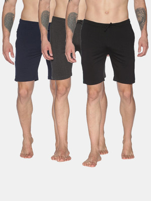 Dollar Solid Men Black Bermuda Shorts