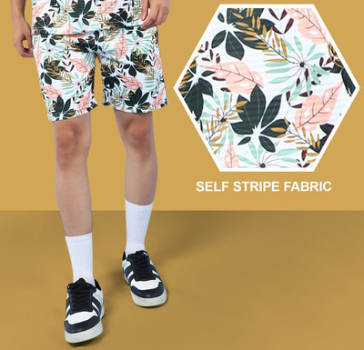 INDICLUB Self Design Men Multicolor Casual Shorts