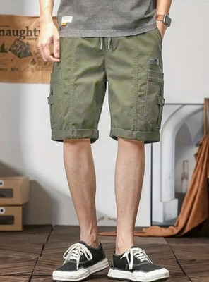farma fab Self Design Men Green Cargo Shorts