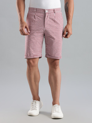 Thomas Scott Checkered Men Red, White Regular Shorts