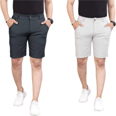 STYLES ERA Solid Men Dark Grey, Grey Regular Shorts