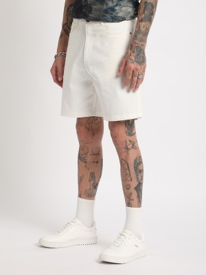 THE BEAR HOUSE Solid Men White Regular Shorts