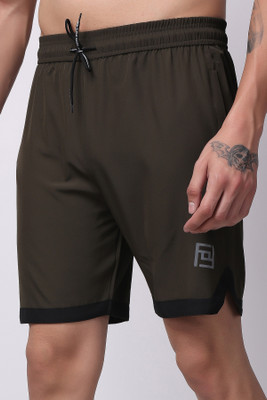 Keenuu Printed Men Green Running Shorts