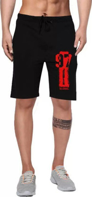 Culish Trend Printed Men Black Basic Shorts