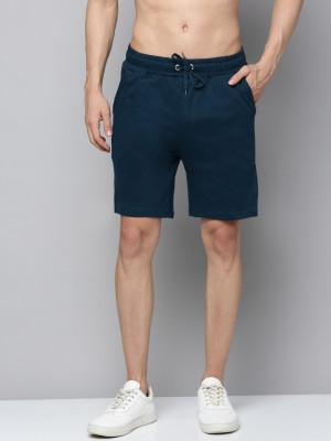 Urban Dog Solid Men Blue Basic Shorts