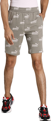 PUMA Printed Men Green Regular Shorts