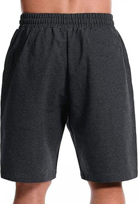 Peach Blossom Self Design Men Dark Grey, Black Casual Shorts