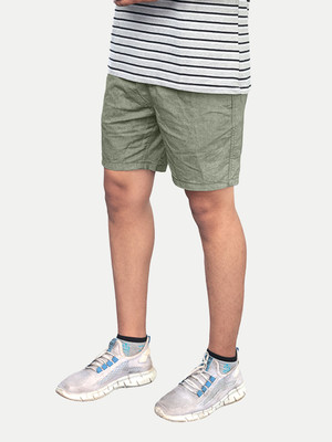 radprix Solid Men Green Basic Shorts