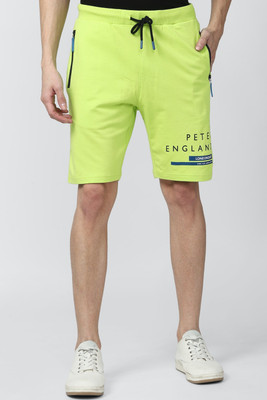 PETER ENGLAND Printed Men Green Regular Shorts