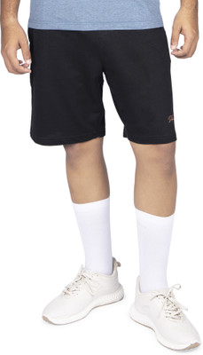 Palm Island Solid Men Black Regular Shorts