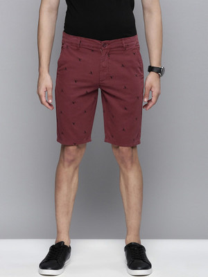 The Indian Garage Co. Solid Men Maroon Casual Shorts