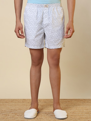 SLEEPZ BY RAYMOND Printed Men White Boxer Shorts