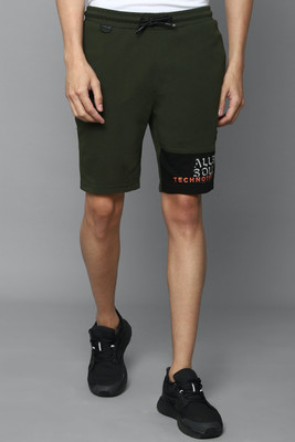 Allen Solly Printed Men Dark Green Basic Shorts
