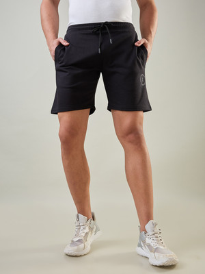 Tim Paris Solid Men Black Basic Shorts