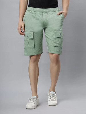 Ho Bindaass Solid Men Light Green Cargo Shorts