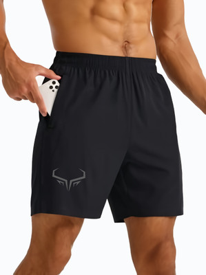 3colors Solid Men Black Regular Shorts