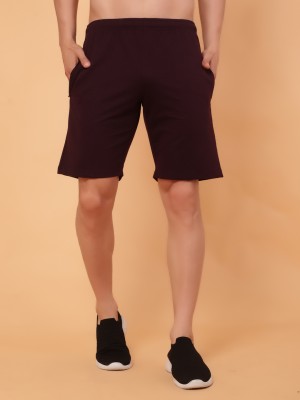 Lasmo Solid Men Purple Casual Shorts