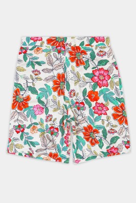 french crown Floral Print Men White Casual Shorts