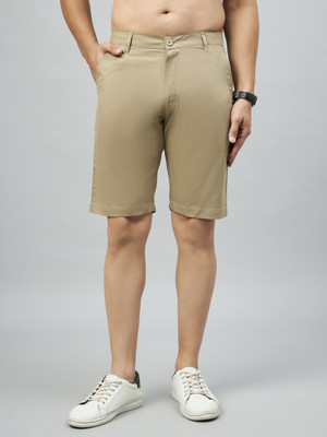 STUDIO NEXX Solid Men Khaki Regular Shorts