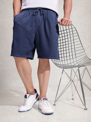 WROGN Solid Men Blue Regular Shorts