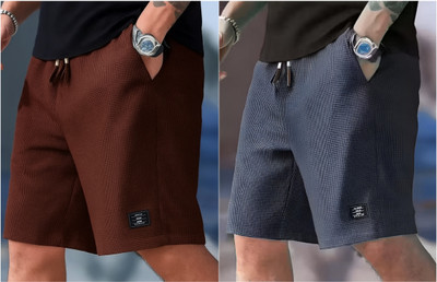 Venner Fashion Solid Men Brown, Grey Casual Shorts