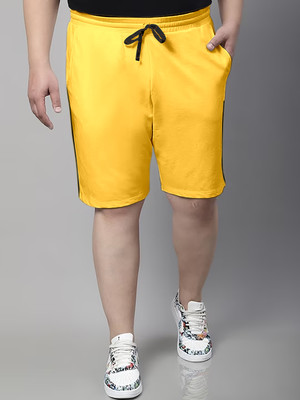 ARDEUR Self Design Men Yellow Regular Shorts