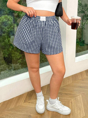 littlejoye Checkered Women Black Regular Shorts