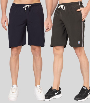 Pyro Spirit Striped Men Dark Blue, Dark Green Basic Shorts