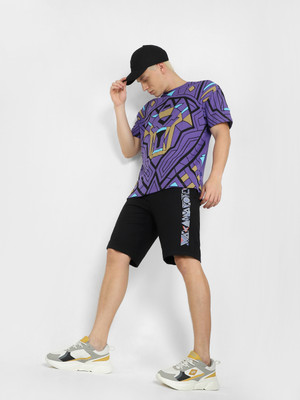 JACK & JONES Printed Men Black Casual Shorts