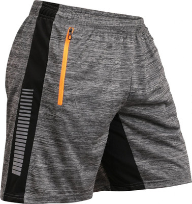 NINQ Self Design, Striped Men Grey Regular Shorts, Compression Shorts, Compression Shorts, Gym Shorts