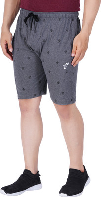 FEEL TRACK Printed Men Grey Regular Shorts