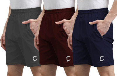 CRAVVEN Solid Men Multicolor Sports Shorts