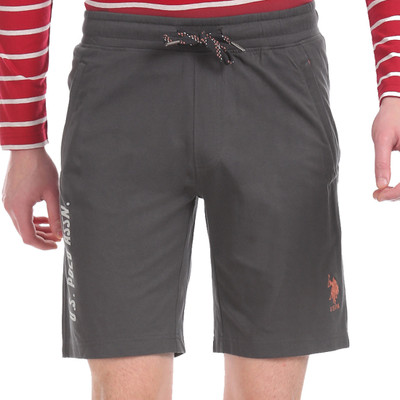 U.S. POLO ASSN. Solid Men Grey Basic Shorts