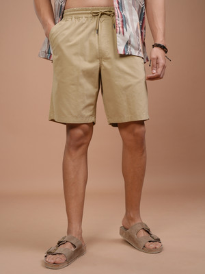 HIGHLANDER Solid Men Khaki Regular Shorts