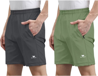 skyrow Solid Men Multicolor Basic Shorts