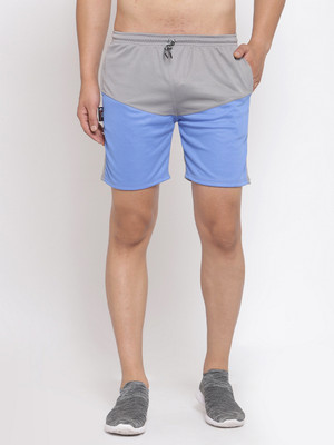 Klotthe Color Block Men Blue, Grey Regular Shorts