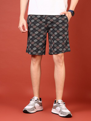 V-MART Printed Men Black Casual Shorts