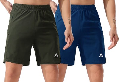 AVOLT Solid Men Green, Blue Gym Shorts