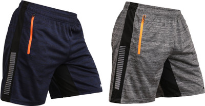 Sportinger Solid Men Multicolor Compression Shorts