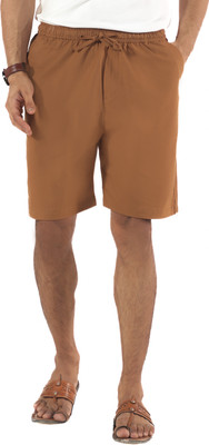 heyuman Solid Men Brown Casual Shorts