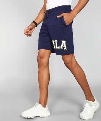 FILA Printed Men Blue Sports Shorts