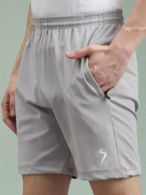 ApexDry Solid Men Grey Basic Shorts