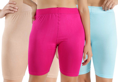 Florafit Solid Women Multicolor Cycling Shorts