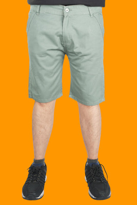 PUBHIZA Solid Men Light Green Chino Shorts