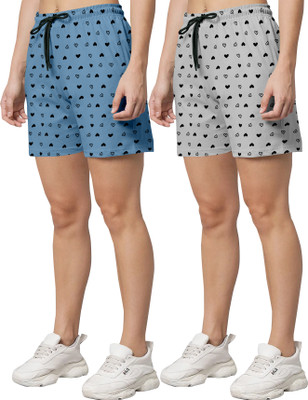 Rozzycreation Printed Women Multicolor Regular Shorts