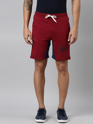 Dixcy Scott Maximus Graphic Print Men Maroon Regular Shorts
