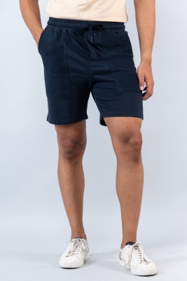 TISTABENE Solid Men Blue Baggy Shorts