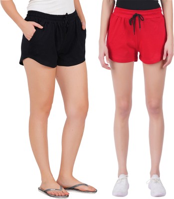 Blacktail Solid Women Maroon Casual Shorts